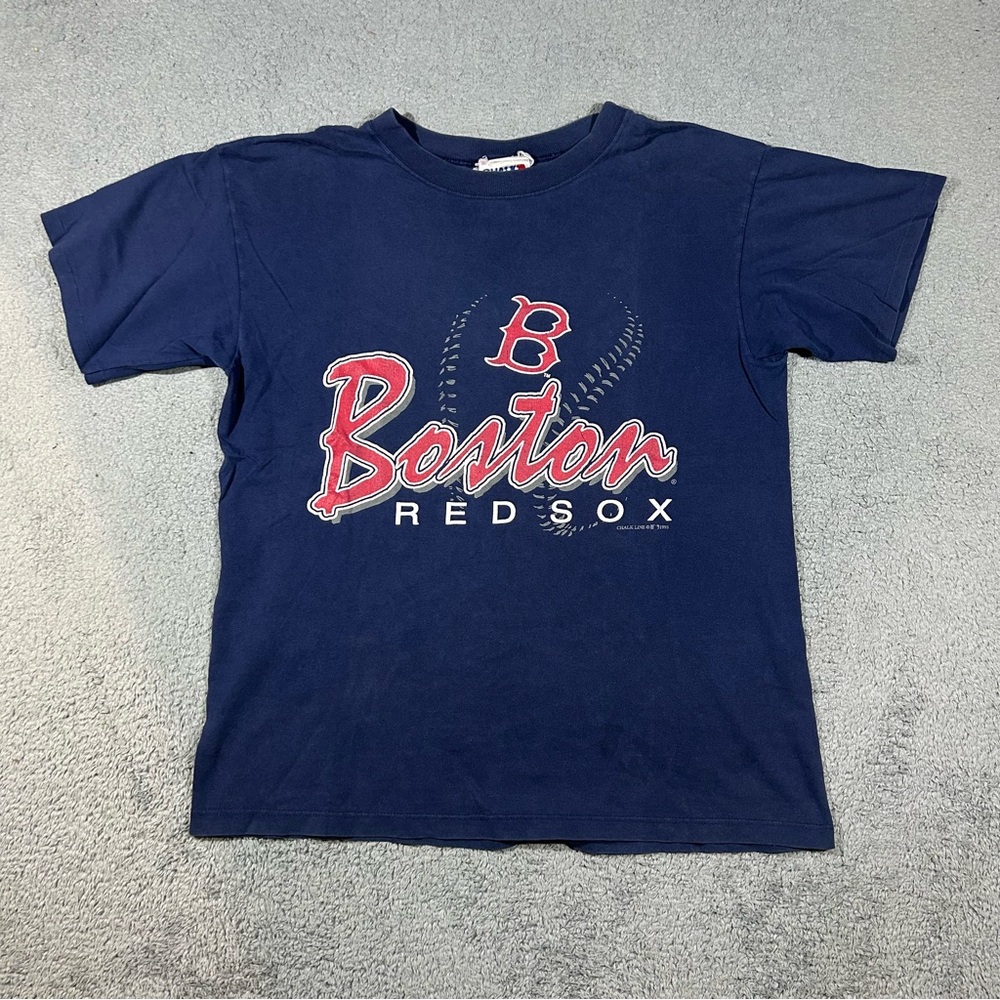 Vintage 1995 MLB Boston Red Sox Chalk line Navy Blue shirt Size large Men’s #882